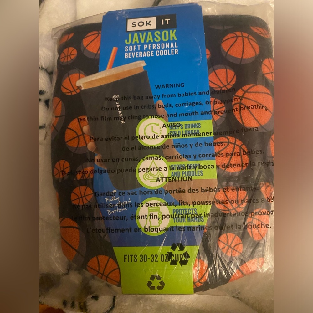 Basketball Print Cold Cup Sleeve
